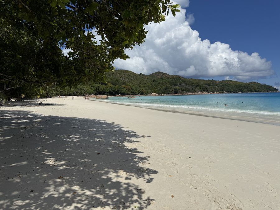 shade on beach Anse Lazio Praslin Seychelles